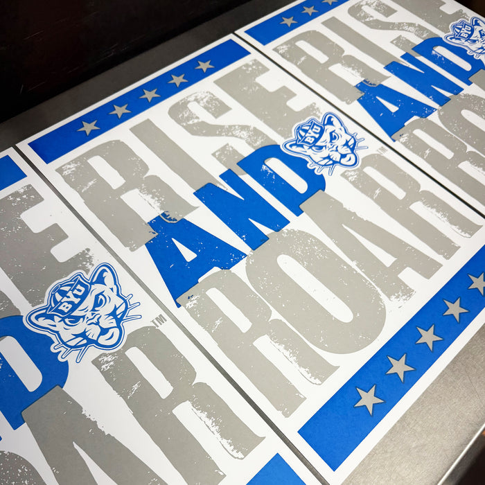 Limited Edition BYU Cougars Rise and Roar Letterpress Poster Print Art - 13x19"