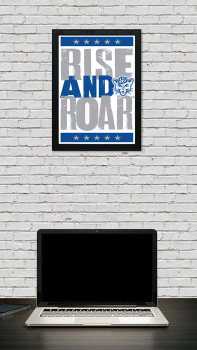 Limited Edition BYU Cougars Rise and Roar Letterpress Poster Print Art - 13x19"