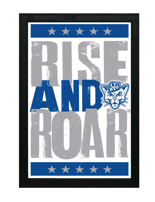 Limited Edition BYU Cougars Rise and Roar Letterpress Poster Print Art - 13x19"