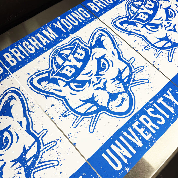 Limited Edition BYU Cougars Vintage Mascot Poster Print Art - 13x19"