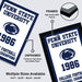 a framed poster of the Penn State University football team from 1986, with a focus on the team's championship title.