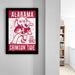 a framed poster of an elephant wearing a football jersey with the text "ALABAMA" and "CRIMSON TIDE" printed on it.