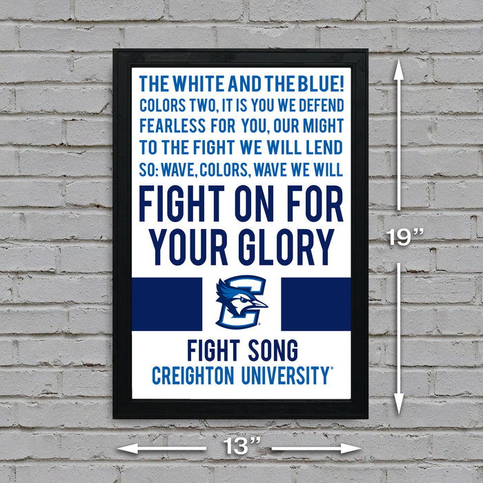 Limited Edition Creighton Bluejays Fight Song Poster Art Print - 13x19"