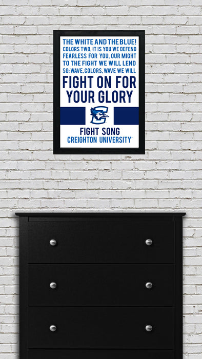 Limited Edition Creighton Bluejays Fight Song Poster Art Print - 13x19"