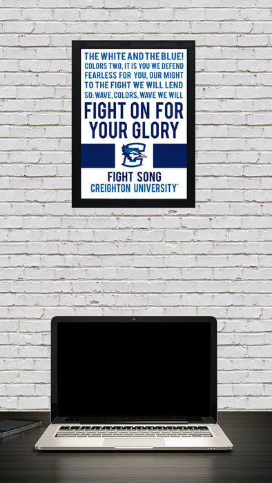 Limited Edition Creighton Bluejays Fight Song Poster Art Print - 13x19"