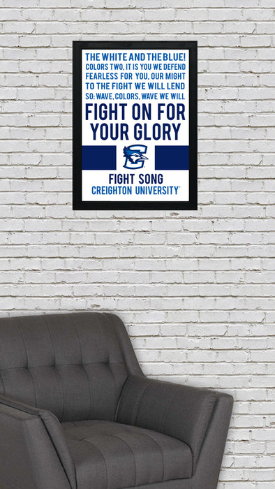 Limited Edition Creighton Bluejays Fight Song Poster Art Print - 13x19"