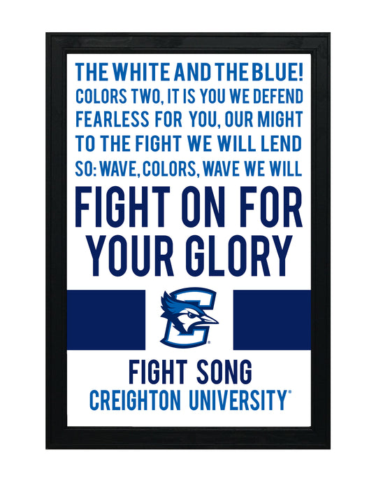 Limited Edition Creighton Bluejays Fight Song Poster Art Print - 13x19"