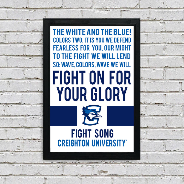 Limited Edition Creighton Bluejays Fight Song Poster Art Print - 13x19"