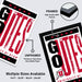 The image is a promotional poster for the University of Utah, featuring a large text design with red and black colors. The poster is framed and unframed, with the framed version labeled as "High Quality MDF Frames". The poster is available in multiple sizes, including 11x17" to 24x36" and 13x19" to 24x36", as well as a smaller size of 18x24" to 24x36".
