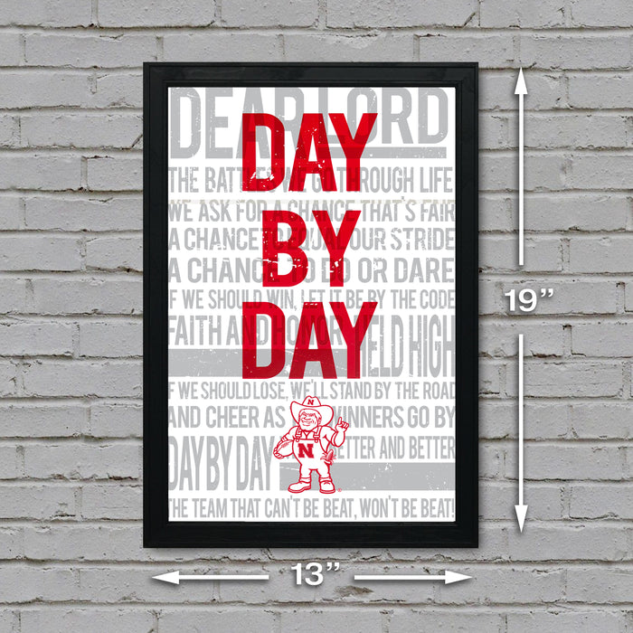 Limited Edition Day By Day Nebraska Cornhuskers Tunnel Walk Poster Art - 13x19"