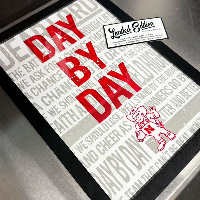 Limited Edition Day By Day Nebraska Cornhuskers Tunnel Walk Poster Art - 13x19"