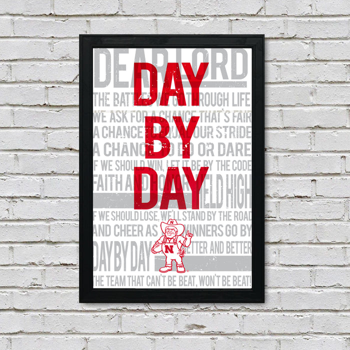 Limited Edition Day By Day Nebraska Cornhuskers Tunnel Walk Poster Art - 13x19"