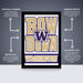 The image is a poster for the Washington University sports team, featuring the team's logo and name in large letters. The poster is described as " Officially Licensed" and "Premium Printed", indicating that it is a high-quality, professionally printed poster. The poster is also described as "Shipped Flat" and "The Perfect Gift", suggesting that it is a convenient and thoughtful gift option for fans of the Washington University sports team.
