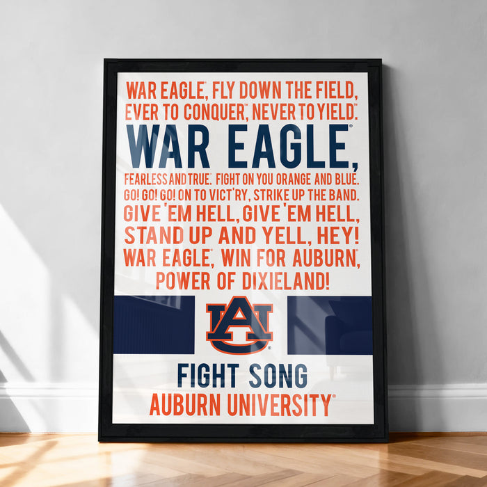 War Eagle, Fly Down the Field, Ever To Conquer, Never To Yield.