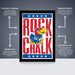 The image is a poster featuring the logo and name of the Kansas University's Rock Chalk team.