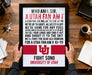 A person is holding a framed poster with text on it, which appears to be a message from Utah University.