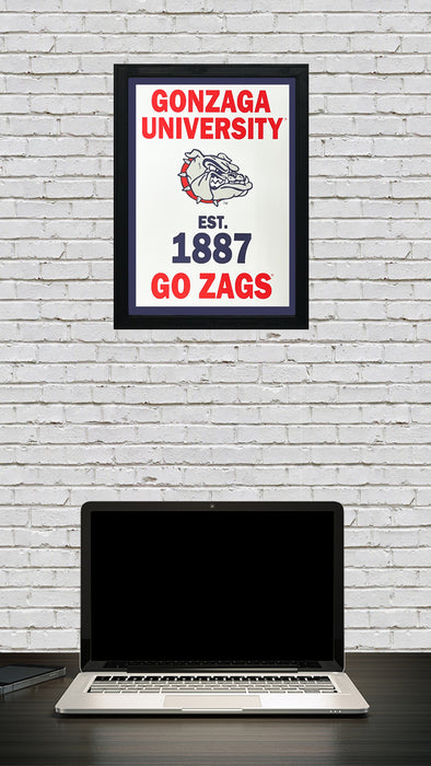 Limited Edition Gonzaga Bulldogs Est. 1887 Banner Poster - Go Zags Poster Art Print - 13x19"