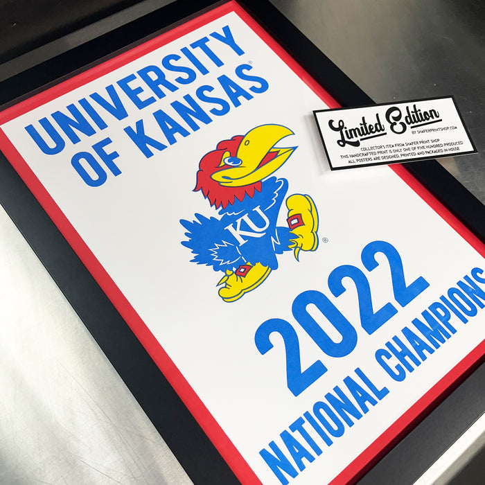 Limited Edition Kansas Jayhawks 2022 National Championship College Basketball Poster Art Print - Gifts for Jayhawks Fans