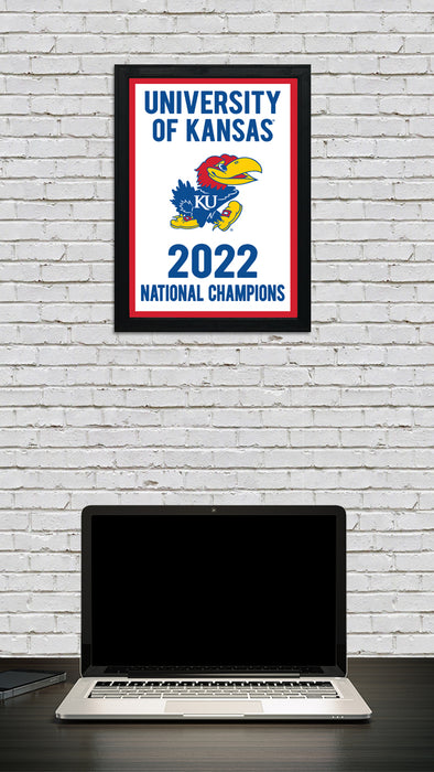 Limited Edition Kansas Jayhawks 2022 National Championship College Basketball Poster Art Print - Gifts for Jayhawks Fans