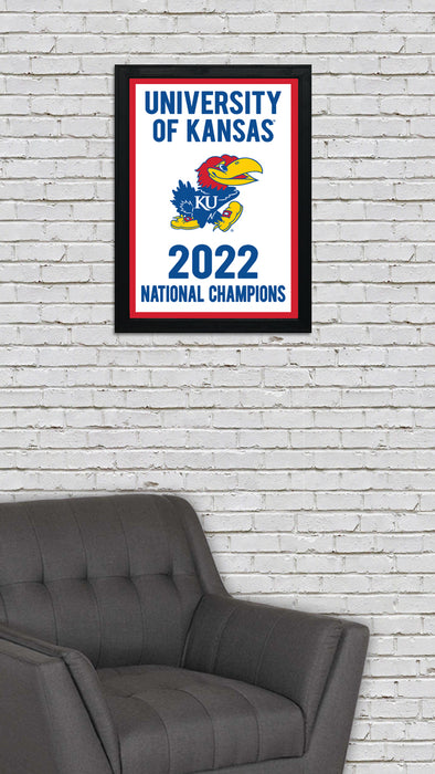 Limited Edition Kansas Jayhawks 2022 National Championship College Basketball Poster Art Print - Gifts for Jayhawks Fans