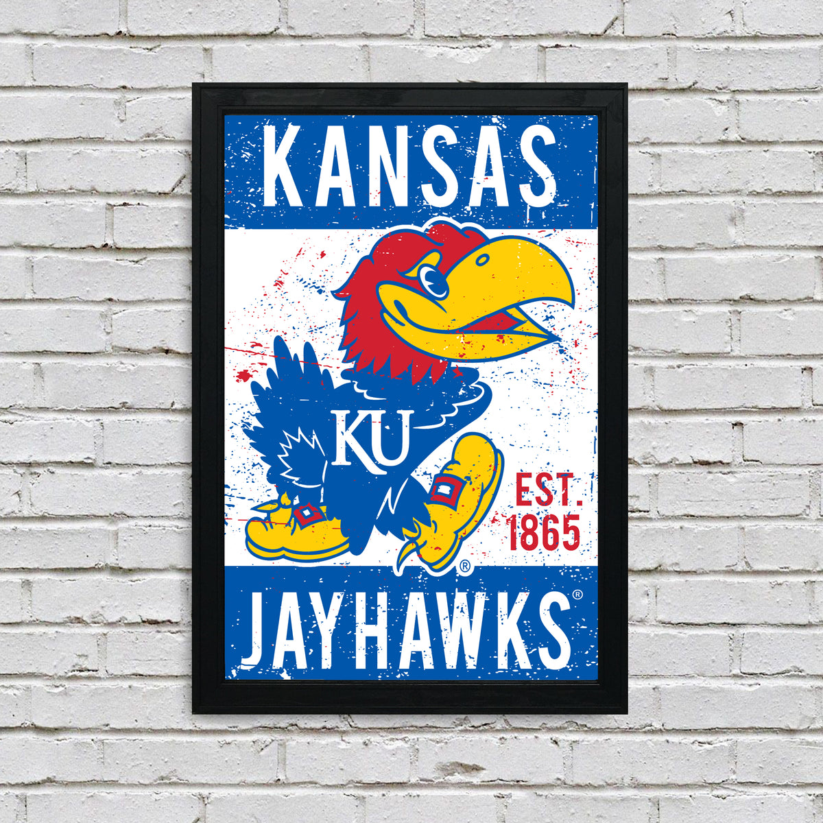 Limited Edition Kansas Jayhawks Mascot Logo Poster Art Print