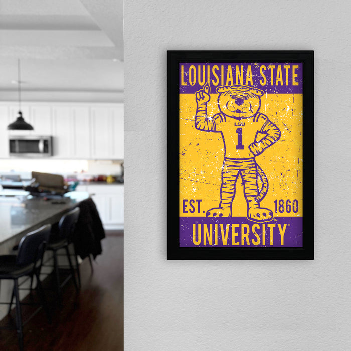 Limited Edition LSU Tigers Poster - Mike the Tiger Vintage Art Print 13x19"