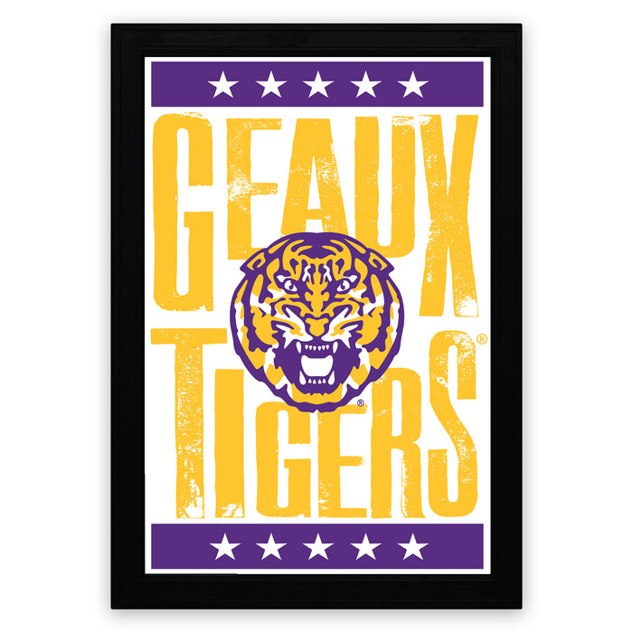 Limited Edition LSU Tigers Poster - Geaux Tigers Letterpress Art Print 13x19"