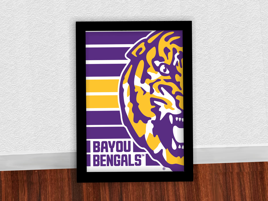 Limited Edition LSU Tigers Bayou Bengals Poster Art Print 13x19"