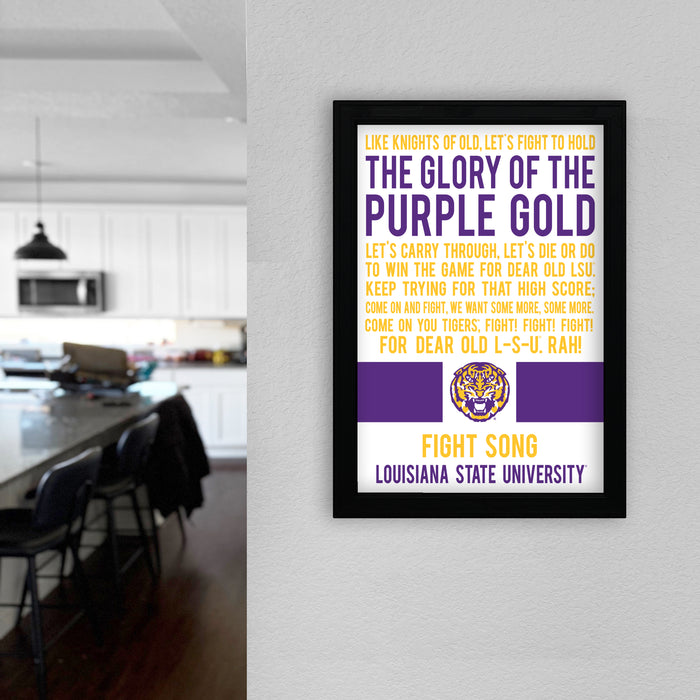 Limited Edition LSU Tigers Fight Song Poster - Glory of the Purple Gold Art Print 13x19"
