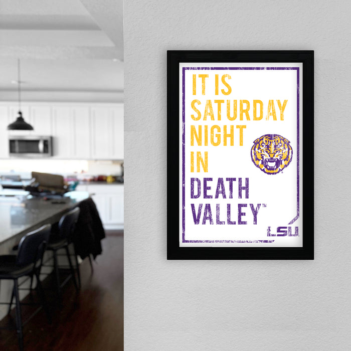 Limited Edition LSU Tigers Poster - It Is Saturday Night In Death Valley Art Print 13x19"