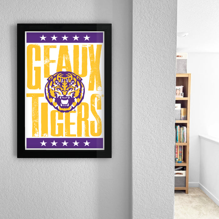 Limited Edition LSU Tigers Poster - Geaux Tigers Letterpress Art Print 13x19"
