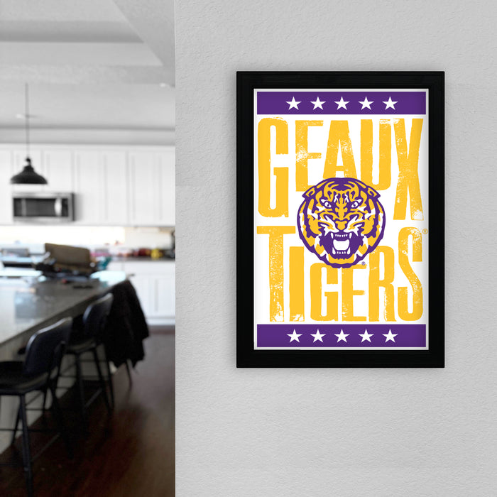 Limited Edition LSU Tigers Poster - Geaux Tigers Letterpress Art Print 13x19"
