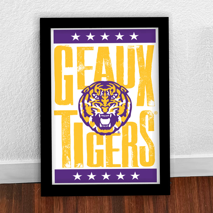 Limited Edition LSU Tigers Poster - Geaux Tigers Letterpress Art Print 13x19"