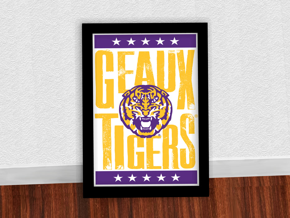 Limited Edition LSU Tigers Poster - Geaux Tigers Letterpress Art Print 13x19"