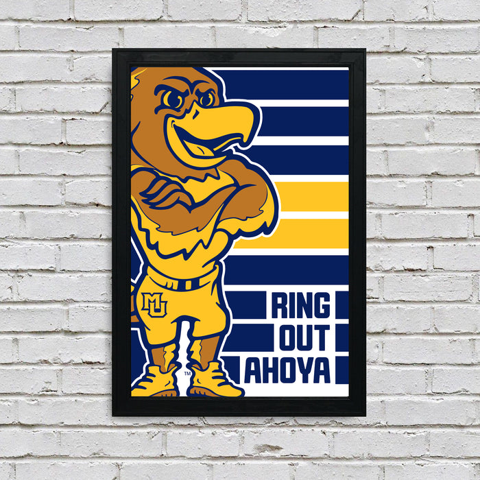 Limited Edition Marquette Ring Out Ahoya Poster Art Print - Gifts for Marquette Fans - 13x19"