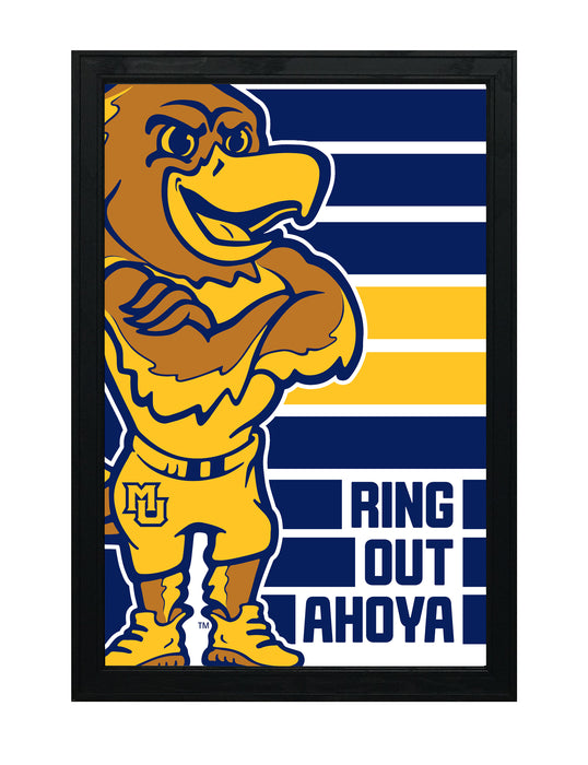 Limited Edition Marquette Ring Out Ahoya Poster Art Print - Gifts for Marquette Fans - 13x19"