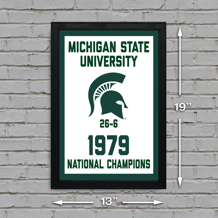 Limited Edition Michigan State 1979 National Championship Basketball Banner Poster - Gifts for Mich State Spartans Fans - Poster Art Print 13x19"