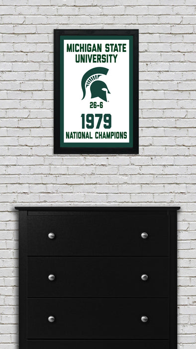 Limited Edition Michigan State 1979 National Championship Basketball Banner Poster - Gifts for Mich State Spartans Fans - Poster Art Print 13x19"