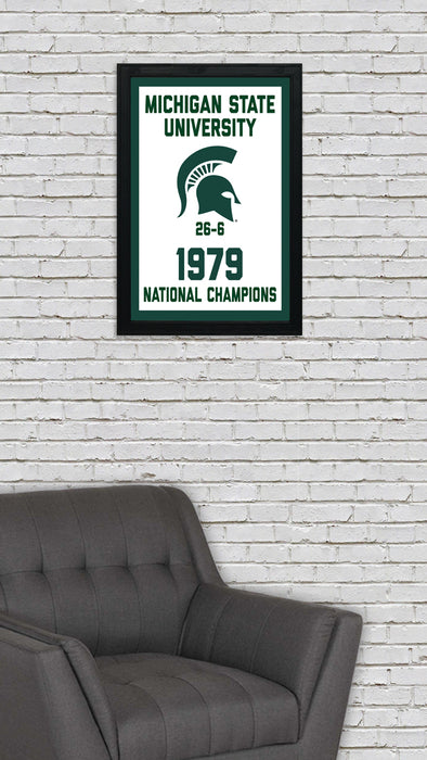 Limited Edition Michigan State 1979 National Championship Basketball Banner Poster - Gifts for Mich State Spartans Fans - Poster Art Print 13x19"