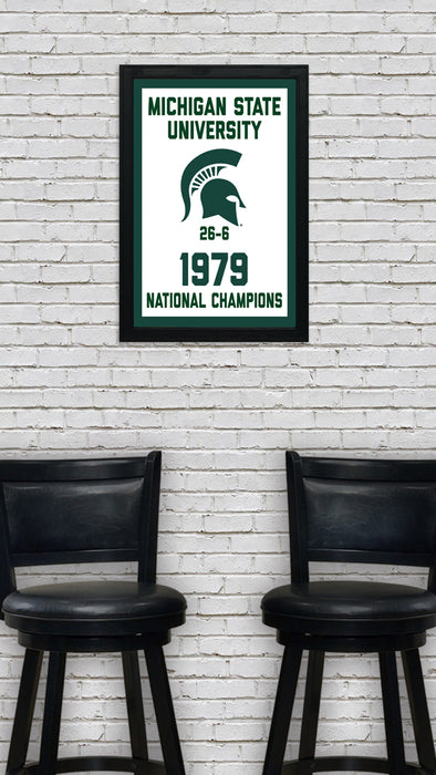 Limited Edition Michigan State 1979 National Championship Basketball Banner Poster - Gifts for Mich State Spartans Fans - Poster Art Print 13x19"