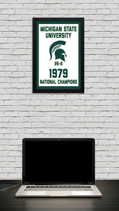 Limited Edition Michigan State 1979 National Championship Basketball Banner Poster - Gifts for Mich State Spartans Fans - Poster Art Print 13x19"