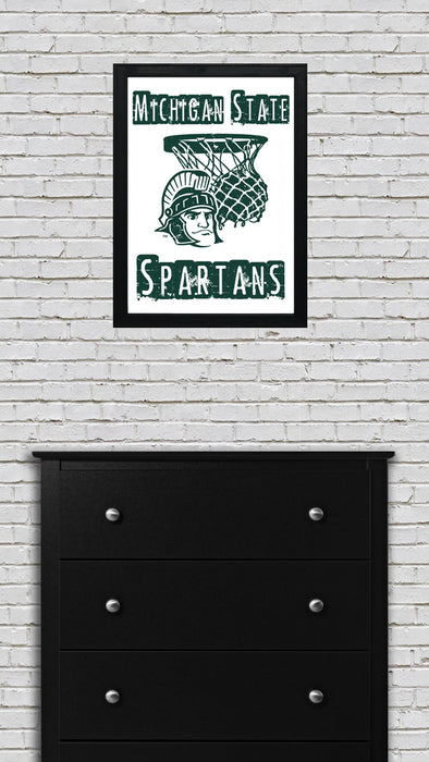 Limited Edition Michigan State Spartans Basketball Poster - Gifts for Mich State Spartans Fans - Poster Art Print 13x19"