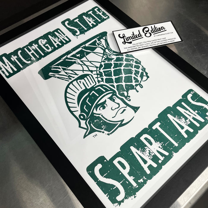 Limited Edition Michigan State Spartans Basketball Poster - Gifts for Mich State Spartans Fans - Poster Art Print 13x19"