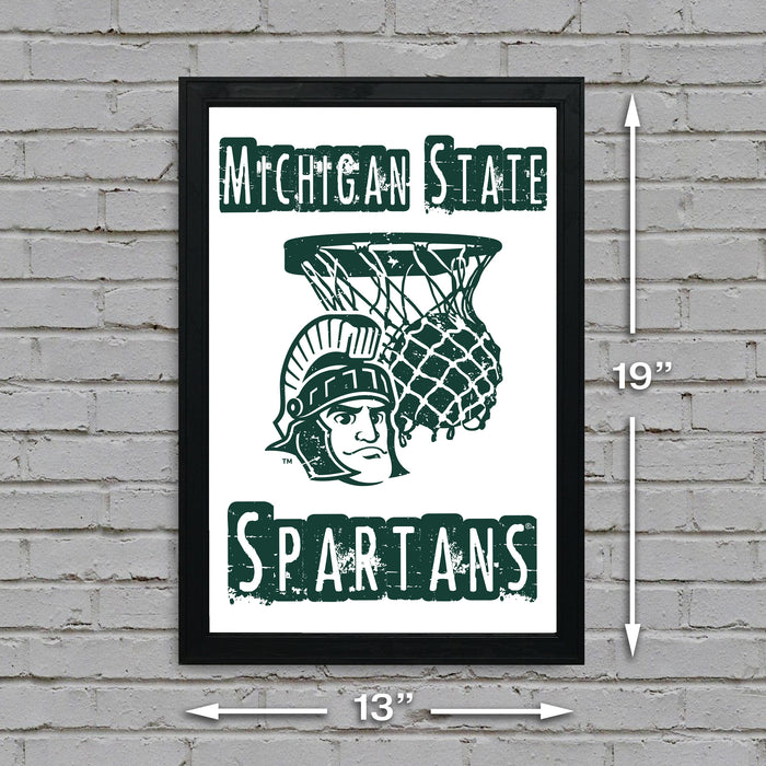 Limited Edition Michigan State Spartans Basketball Poster - Gifts for Mich State Spartans Fans - Poster Art Print 13x19"