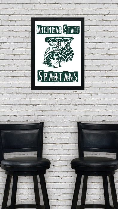 Limited Edition Michigan State Spartans Basketball Poster - Gifts for Mich State Spartans Fans - Poster Art Print 13x19"