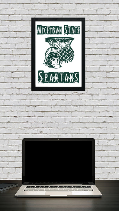 Limited Edition Michigan State Spartans Basketball Poster - Gifts for Mich State Spartans Fans - Poster Art Print 13x19"