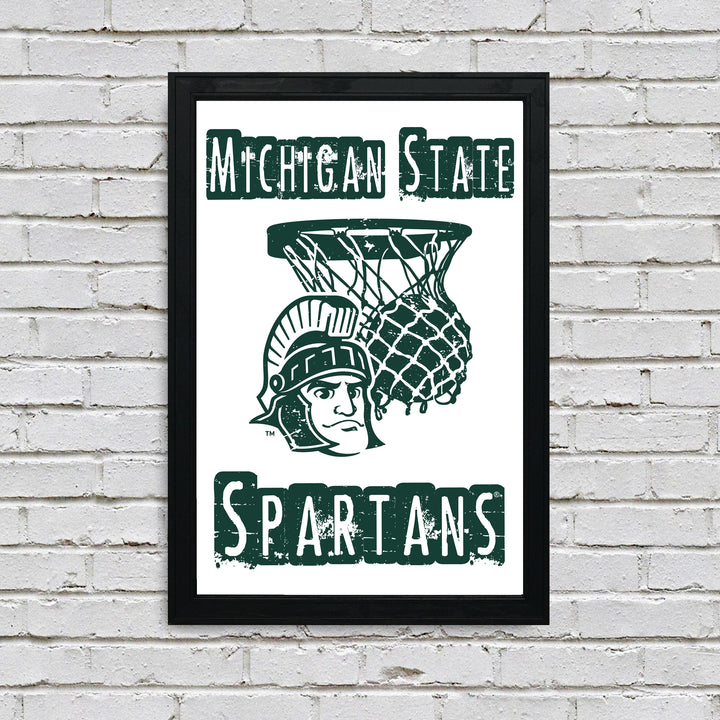 Limited Edition Michigan State Spartans Basketball Poster - Gifts for Mich State Spartans Fans - Poster Art Print 13x19"