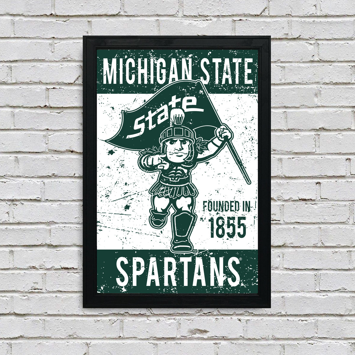 Michigan hotsell State Spartans Framed Vintage Tobacco Silk