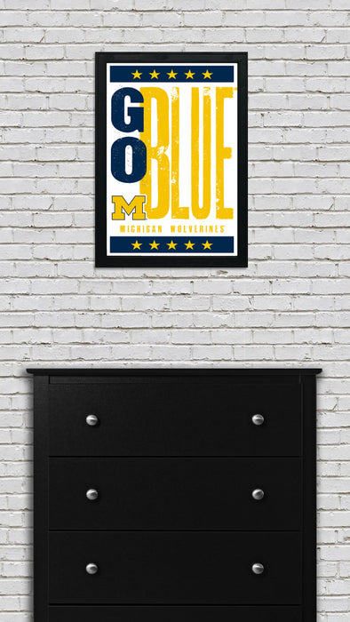 Limited Edition Michigan Wolverines Go Blue Poster - Letterpress Print Art - 13x19"