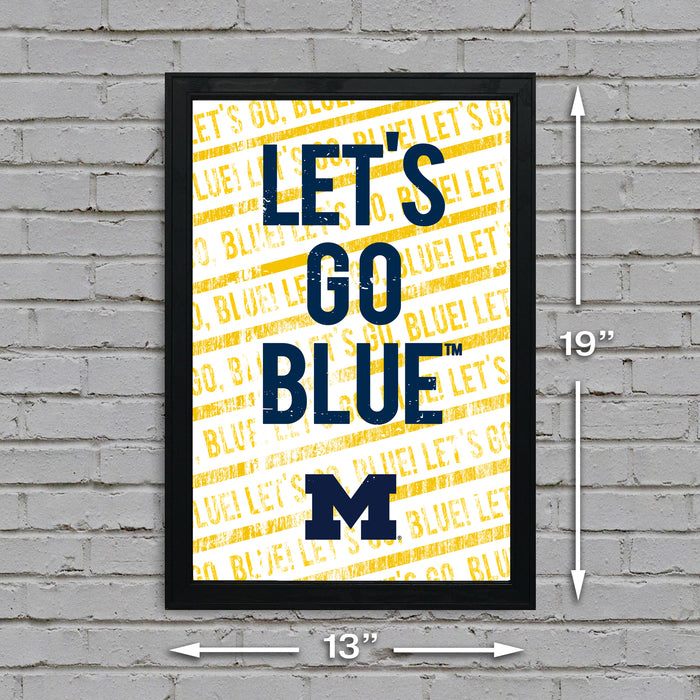 Limited Edition Let's Go Blue Michigan Poster Art Print - 13x19"